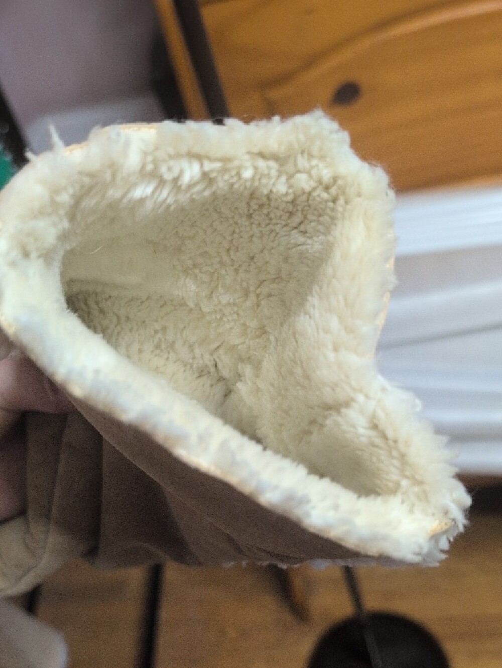 SONOMA Tan Suede Teddy Jacket with Cream Faux Shearling - Picture 10 of 10
